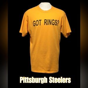 Pittsburgh Steelers “Got‎ Rings, We Do!” T-Shirt, Unisex, Gold, XL/XXL